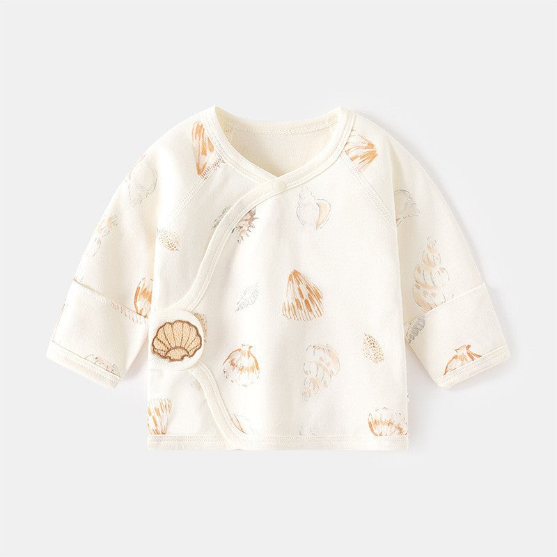 Babibele newborn baby clothes boneless fall and wintervelcro half back pajamas full month monk clothes baby tops