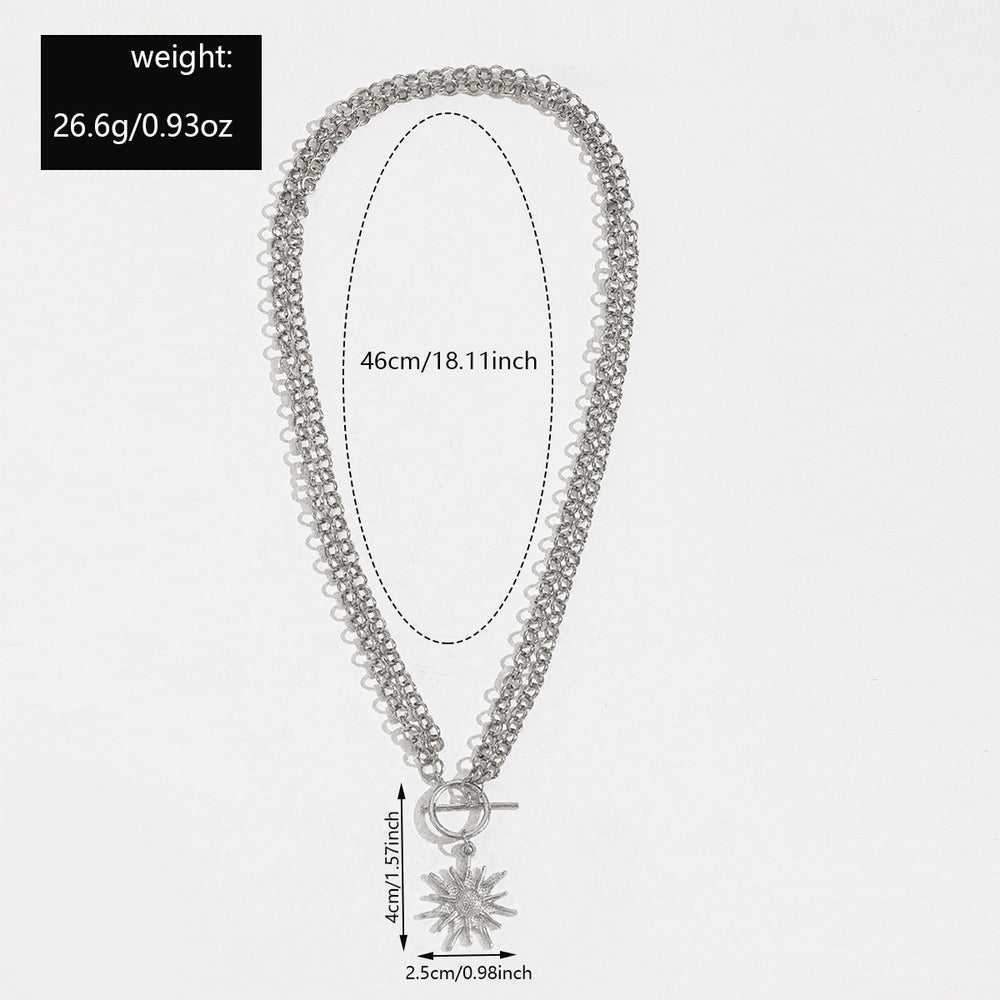 Sun sweater necklace wholesale fashion cross-border exaggerated jewelry fashion women's niche style pendant autumn and winter clavicle chain