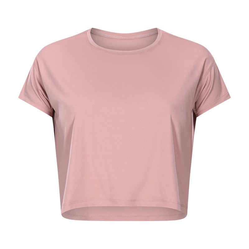 European and american new sexy cropped yoga top - women's quick-dry, loose-fit, breathable outdoor sports & fitness apparel ds071