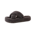 Casualeasiest for match fur slippers for women outwear2025fall and winternew arrivalthick sole cross curly hairheattech lazy flip-flops