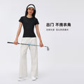 Summer crew neck short sleeve women's sweat-wicking breathable sports t-shirt slim fit running fitness yoga top d26037