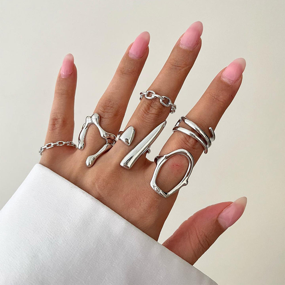 lava ring wholesale women's niche design jewelry light luxury high-end romantic couple rings smooth band accessories
