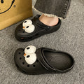 Super cute cartoon clogs for women, perfect for summer wear. new for 2023, these adorable, lightweight, and non-slip eva slippers are ideal for indoor use and feature a closed-toe design