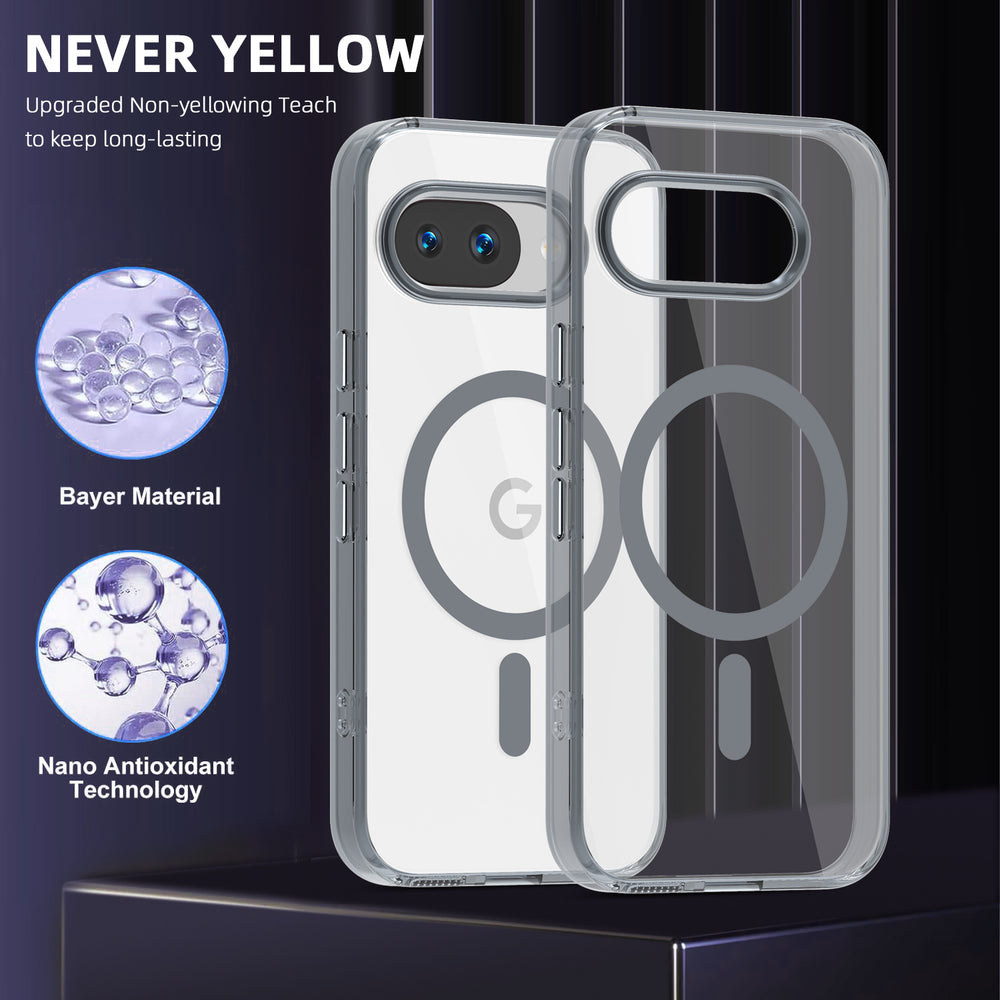 ice color magnetic suction suitable for google 9a charging mobile phone case pixel10 ice mist semi-transparent anti-fall cross-border case