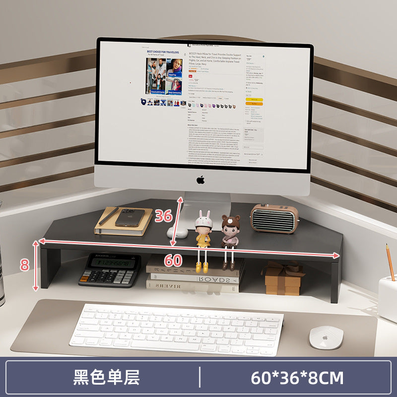 Computer elevated stand monitor bracket desktop bracket office desktop storage shelf workstation corner hole board