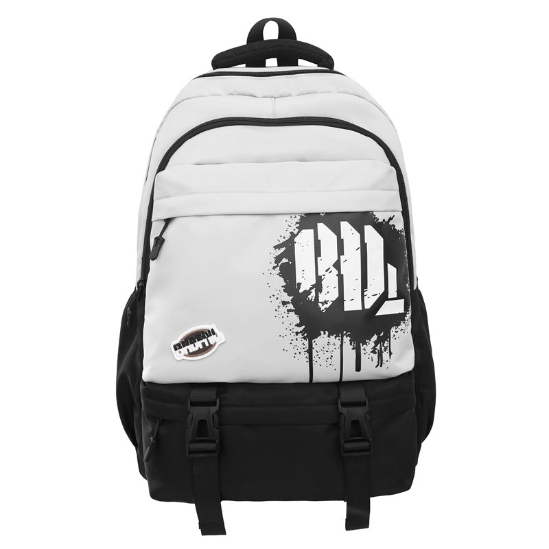 School bag girls trend junior high school high school students large capacity backpack tooling style college students computer travel backpack men