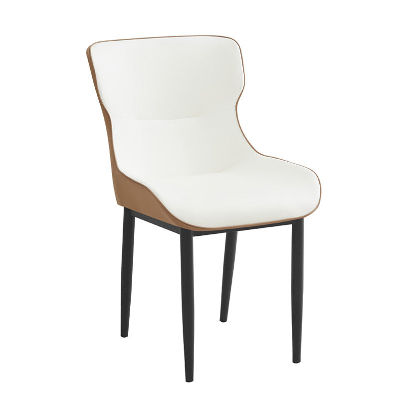 Leather light luxury dining chair - direct from the manufacturer. carbon steel frame, casual chair, customizable in multiple colors, ideal for hotel reception areas