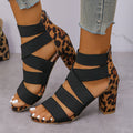 Women's roman-style mid-heel sandals -  new summer collection - wholesale thick heel, back zipper, and closed-toe sandals for cross-border e-commerce