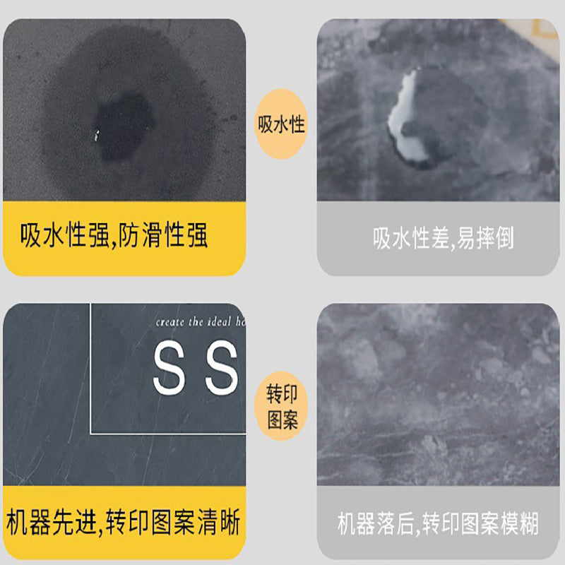 Soft diatom mud bathroom floor mat, absorbent mat, bathroom foot mat, toilet, bathroom door, non-slip quick-drying carpet