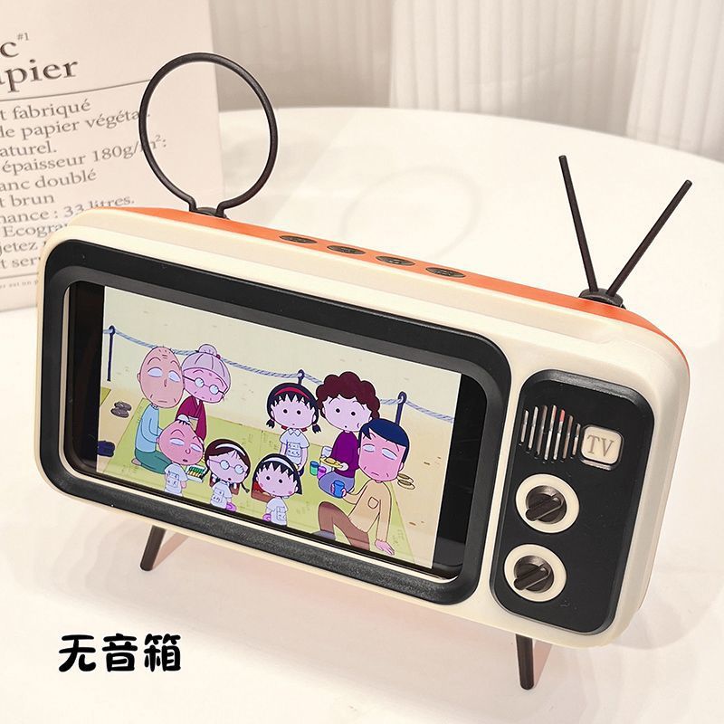 Vintage tv speaker - cute cartoon bluetooth speaker with phone stand - perfect for students & streaming