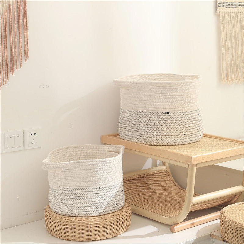 Desktop cotton thread snack toy storage basket sundry basket cosmetic toy finishing box household storage box spot