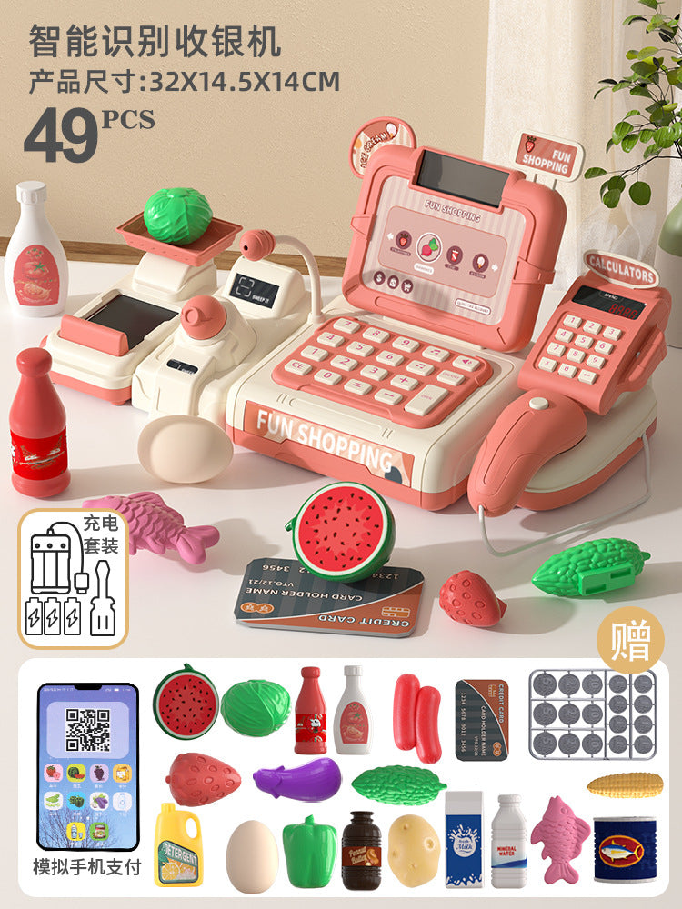 Kids' supermarket cash register toy - realistic multifunctional play store, educational puzzle, girl's pretend play cashier station, birthday gift