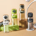 Summer large-capacity sports water bottle handle casual water cup men's and women's plastic cup straw cup bouncing lid space cup