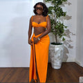 European and american women's clothing  autumn new sweet and fresh camisole slimming drawstring waist midi skirt two-piece set