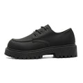 Men's shoes 2026 new spring retro chunky sole height increasing round toe derby leather shoes wear-resistant non-slip work boots martin trendy shoes