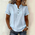 independent station  summer loosecasual popular printed button stand collar short-sleeved women's shirt
