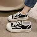 Niche platform canvas sneakers for women, new 2025 spring/autumn collection, versatile biscuit shoes, casual athletic shoes, retro hong kong style skate shoes