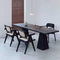Desk new chinoiserie black solid wood dining table modern ash office desk log large board rectangular office desk