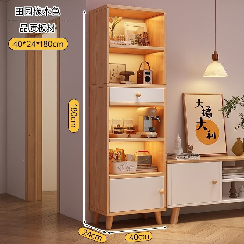 Bookcase for home standing cabinet bookshelf floor-standing storage rack living room storage cabinet small narrow cabinet dust-proof storage cabinet storage cabinet