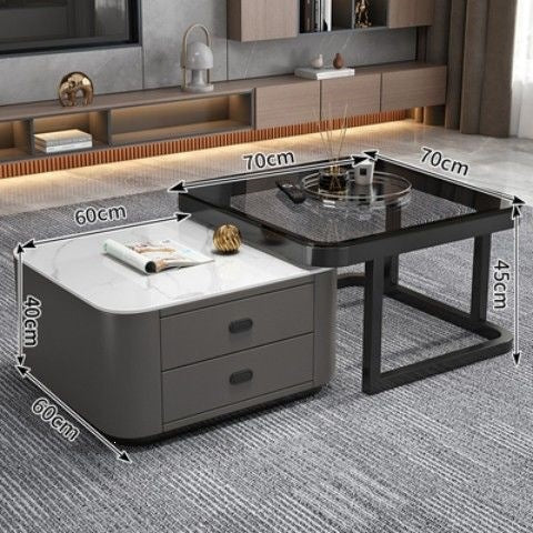 Rock slab coffee table living room for homenew arrivalpopularaccessible luxuryclassy table square folding marble small apartment tea table