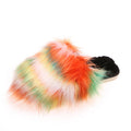 imitation fox fur slippers for women outwear2024fall and winternew arrivalcolor matchingheattech slippers flats toe-cap indoor slippers