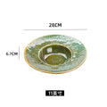 Retro kiln texture creative stone pattern ceramic straw hat plate scandinavianstylish dessert pastry salad restaurant plate
