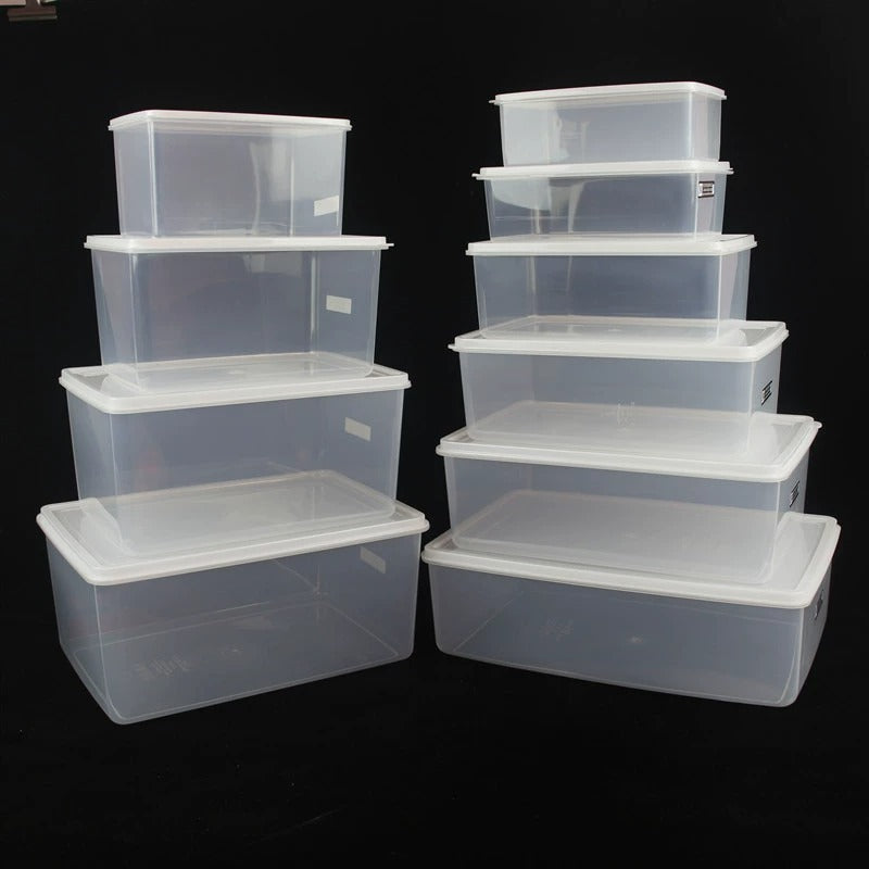 Hui Erxin Thickened Food Grade Large Capacity White Plastic Fresh-keeping Box Refrigerator Special Freezing Box Food Storage Box