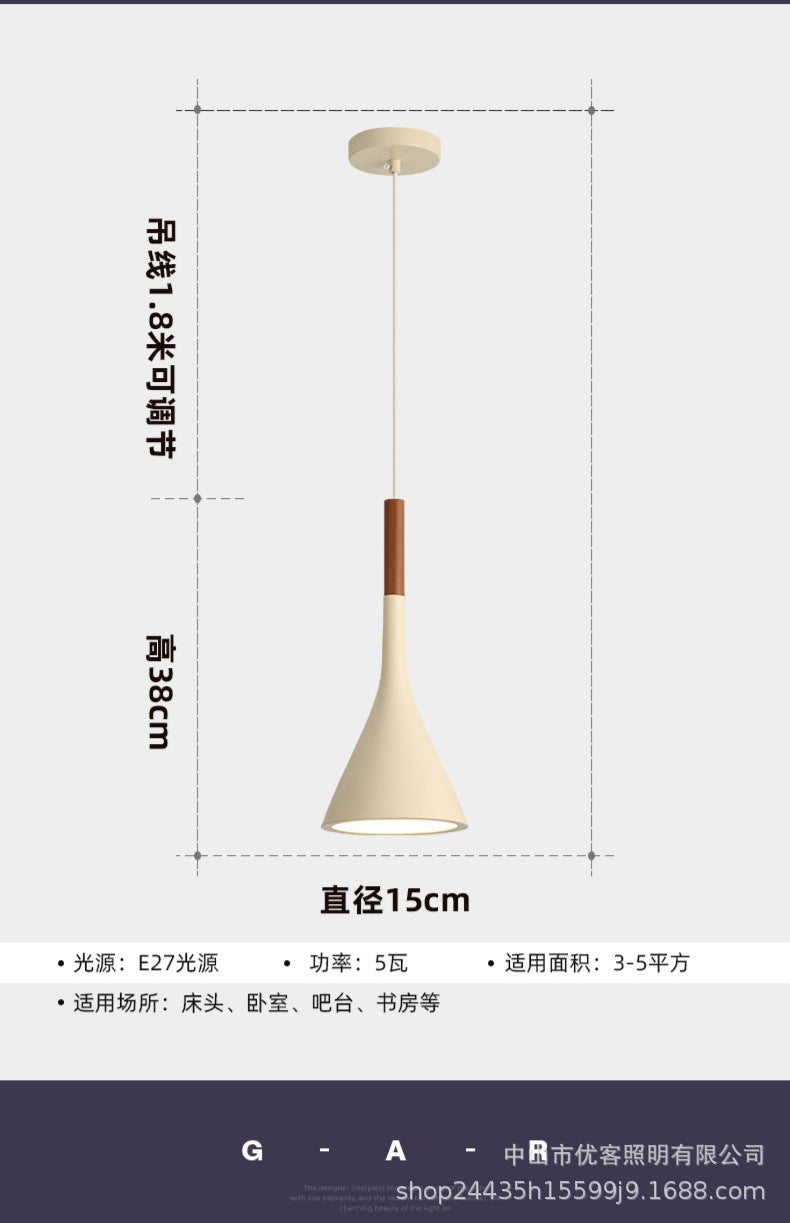 Long-term Internet celebrity bedside chandelier creative personality bedroom light cream wind master bedroom designer minimalist bar lighting