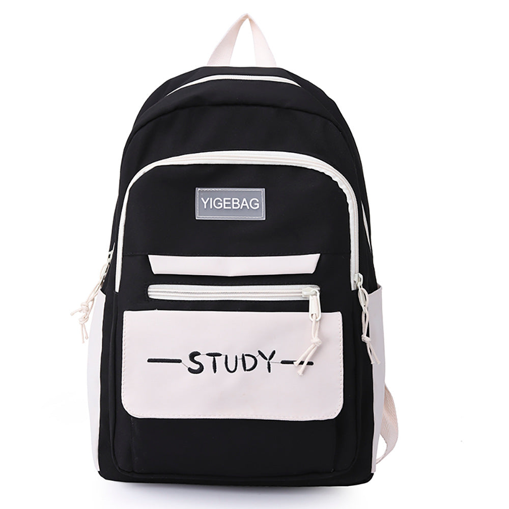 New Korean version of large-capacity student backpack schoolbag ins men's and women's waterproof and wear-resistant casual backpack printed logo