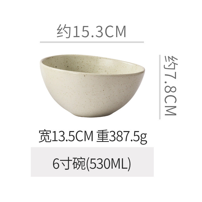 Vintage & unique shaped ceramic dinnerware - stylish plates for restaurants & home use - creative fruit, salad, rice & noodle bowls