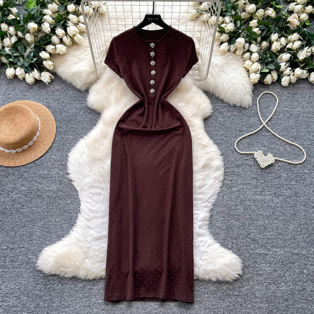New chinese retroelegance flower sleeveless dress women's spring k-stylehigh waist waist a-line skirt work clothing
