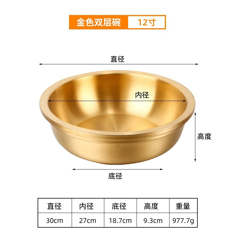 Korean stainless steel multi-purpose basin and bowl for home hot pot basin thickened soup basin cold basin kitchen large egg washing basin