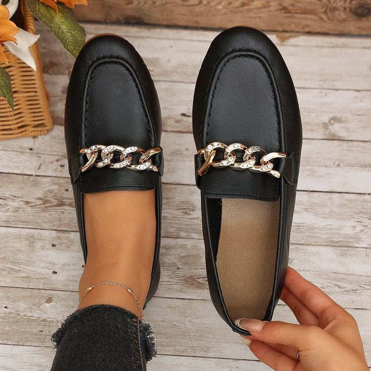 Plus sizecasual loafers for women springnew arrival soft bottom metal exportflatsflats lazy bean shoes