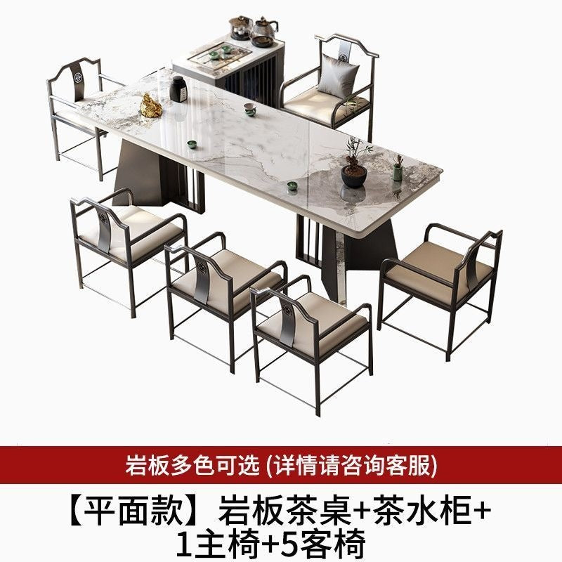 New chinoiserie luxury stone slate tea table table modern tea table and chair combination casualaccessible luxury office large board table tea making table