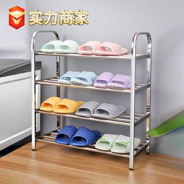 Factory wholesale stainless steel shoe rack, slippers storage rack, shoe cabinet, multi-layer simple finishing rack at the entrance of the dormitory