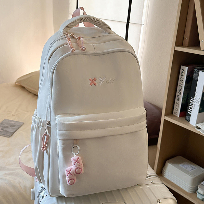 New korean-style backpack, high-end design, niche and trendy, versatile backpack for middle school, high school, and college students, large double shoulder bag