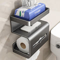 Bathroom suction cup tissue box - no drilling required - wall mounted toilet paper holder for washroom and bathroom