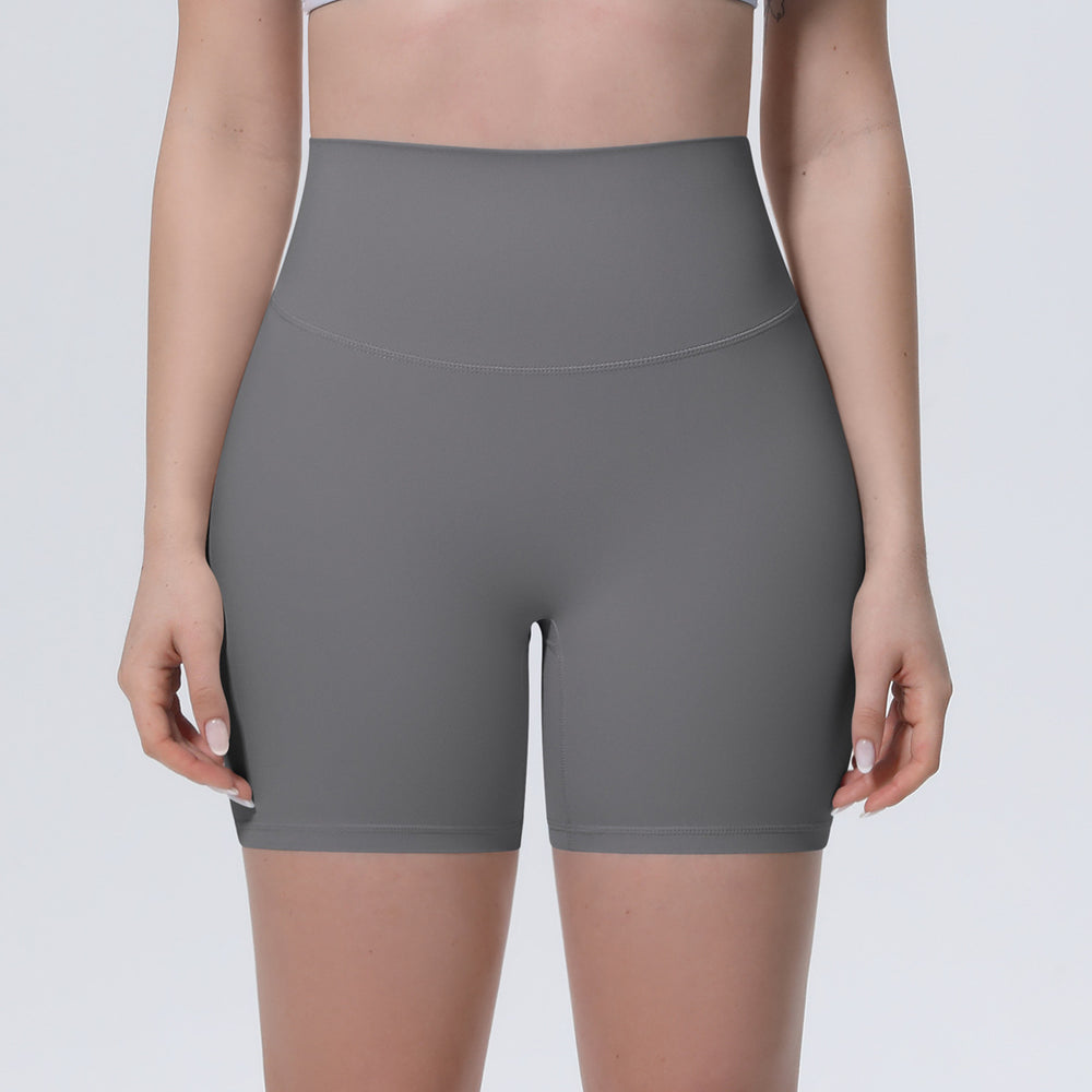 New arrival nude brushed quick-drying yoga pants women's high waist abdominal fitness shorts peach butt tight sports three-quarter pants