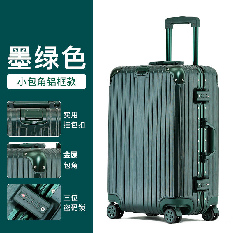 Cup holder aluminum frame suitcase women's scratch-resistant wear-resistant trolley case men's universal wheel password case fashion travel box trend