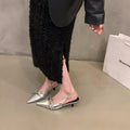 Niche style high heels red toe cap sandals fairy shoes 2024new arrival spring summer black french pointed toe flats