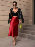 Hip-covering fishtail skirt satin satin mid-length skirt spring and summer new arrivalfashion cross-border women's clothing manufacturer direct