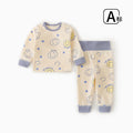 Baby pure cotton boneless high waist belly protection fall and winter autumn clothes long johns suit baby heattechintimates boys and girls home sleep