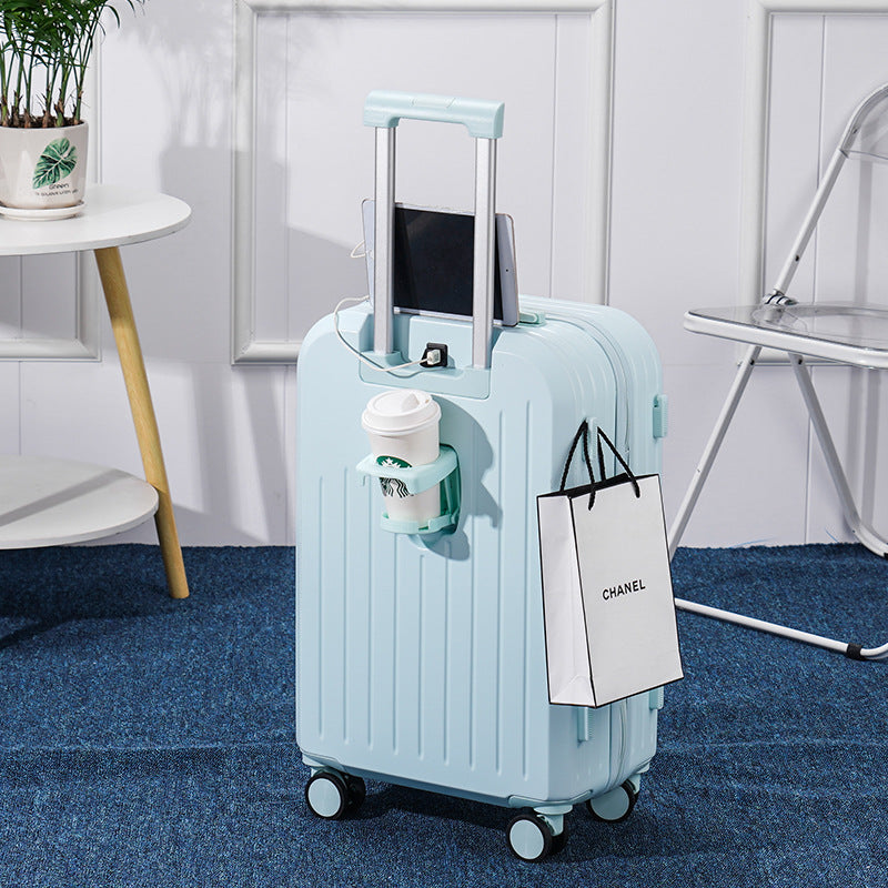 New multi-function USB interface suitcase, men's and women's high-value suitcase, universal wheel trolley case 26 password case