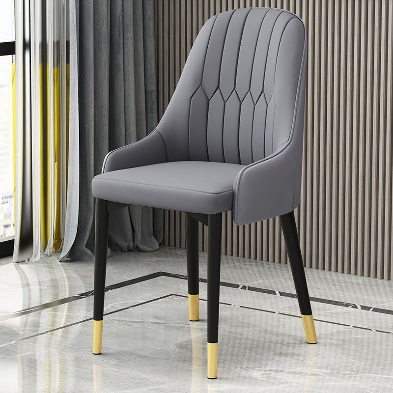 Hotel & home light luxury dining chair - minimalist modern backrest stool, office chair, restaurant leisure chair, dining table chair - metal & other materials
