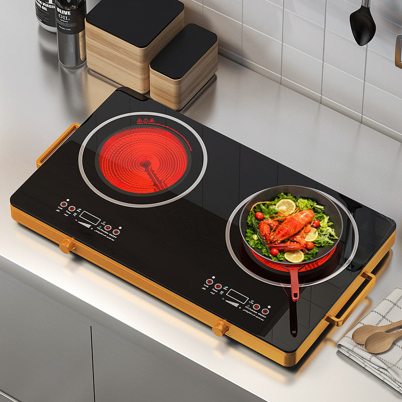 Double-head double-stove electric ceramic stove for homemanufacturer induction cooker three-eye infrared desktop light wave cross-border carefully selected american regulations
