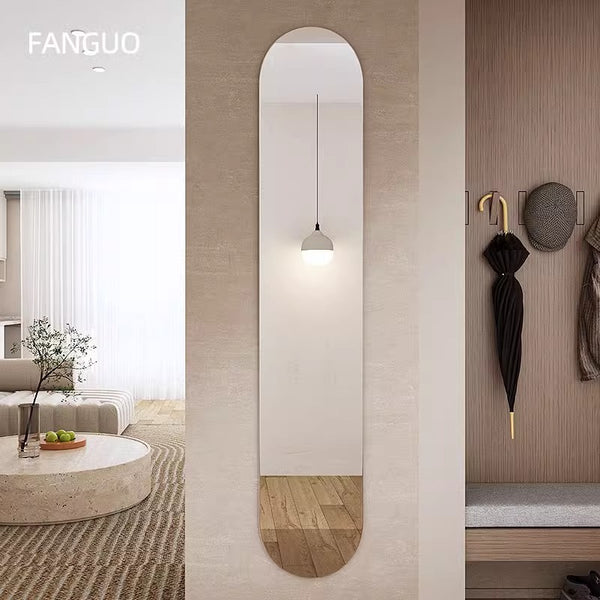 Ultra-narrow full-body mirror wall-attached self-adhesive household wall-mounted dressing fitting mirror high-end porch bedroom explosion-proof large mirror