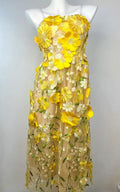 French high-end women's summer dress: exquisite 3d floral embroidery, cinched waist, slimming bandeau gown, long dress