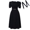 D490  foreign trade women's summer new fashion elegant v-neck pleated swing dress