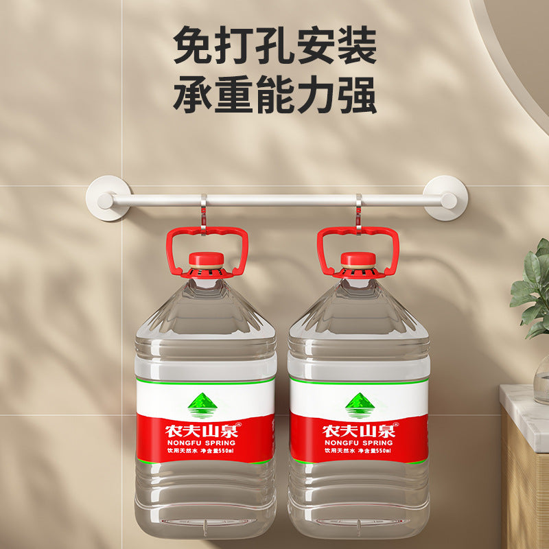 White towel rack No punching toilet wall hanging bathroom single rod rack toilet toilet storage hanger