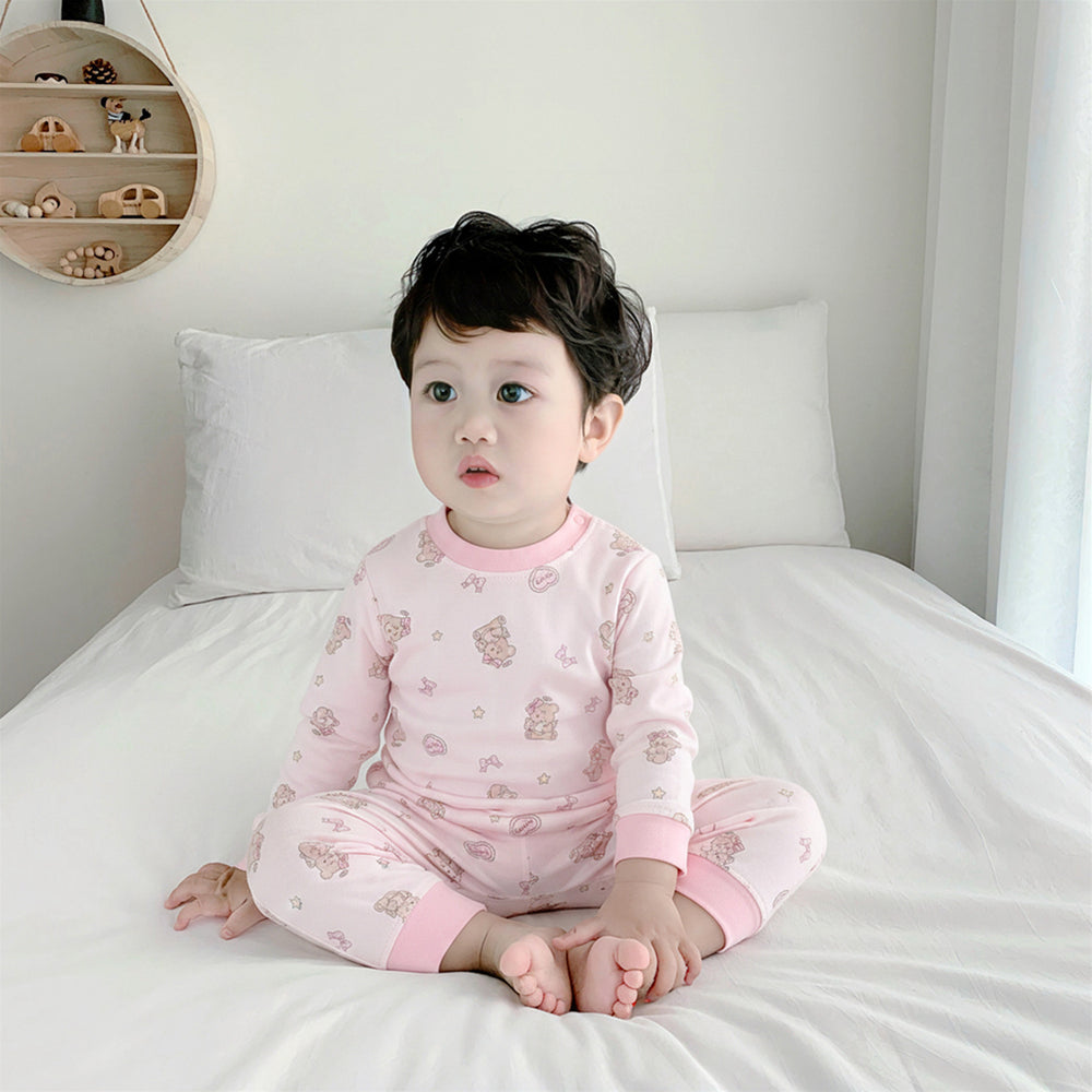 Kids' thermal underwear set - autumn/winter collection - 100% cotton, seamless design - boys & girls, baby, toddler - loungewear & sleepwear